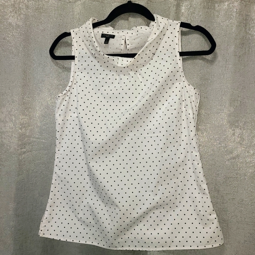 Talbots Polka Dot Bow Sleeveless Top‎ P
